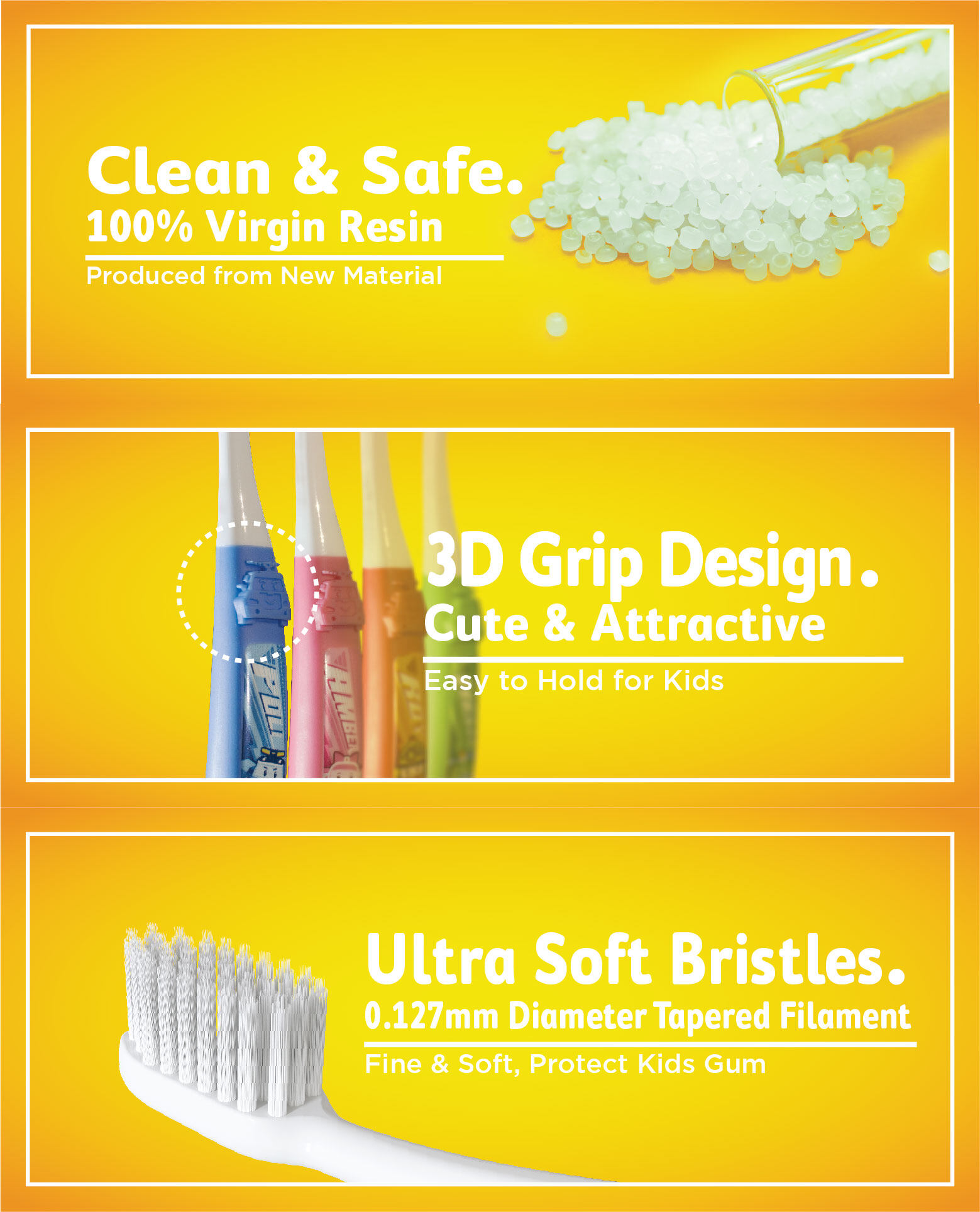 FAFC Robocar Amber Toothbrush Hook Bundle Set 3 (1 Amber Hook Toothbrush + 1 Roy Hook Toothbrush + 2 Cup)