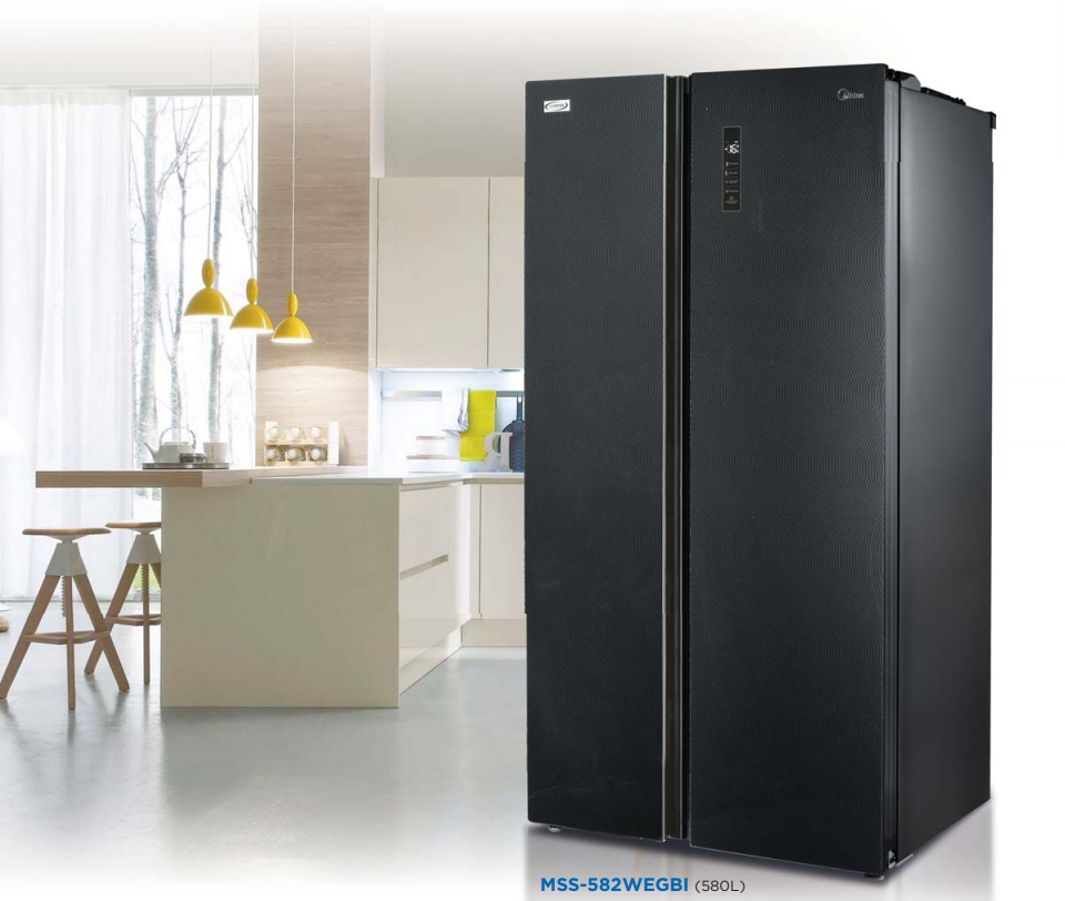 Midea 580L Side By Side Inverter Refrigerator MSS582WEGBI Seng Huat