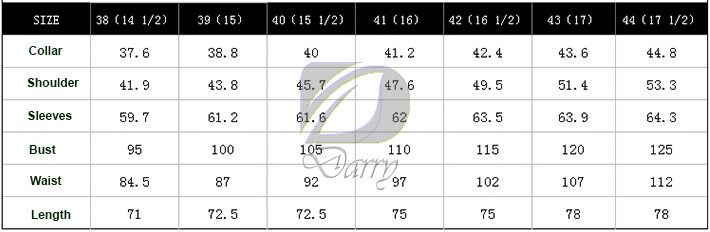 g2000 slim fit size chart