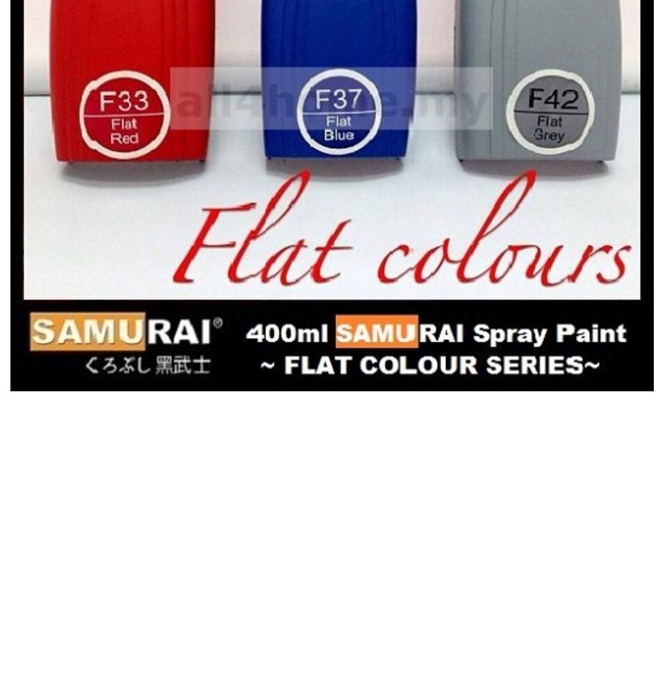 F42#Flat Grey) 400ml SAMURAI Spray Paint Flat Series Lazada