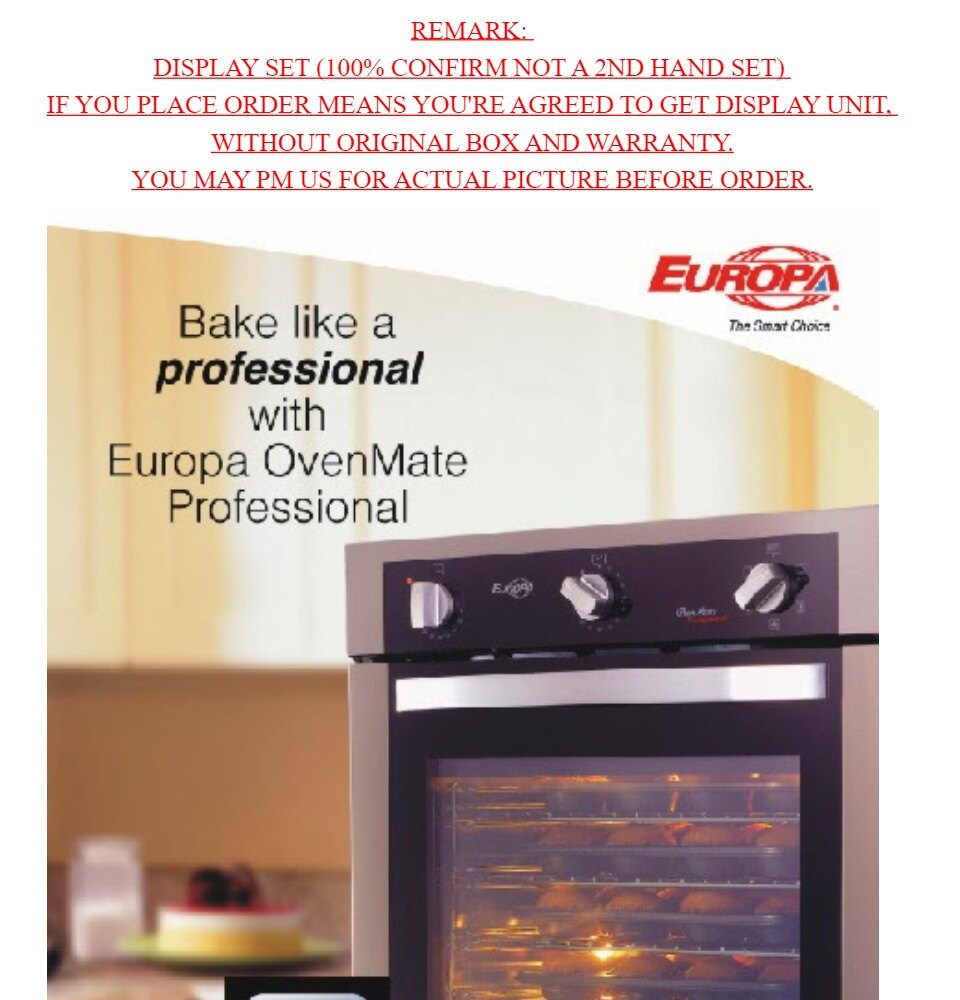 Display Unit Europa Oven Mate Professional Convection Electric Oven 84l Lazada