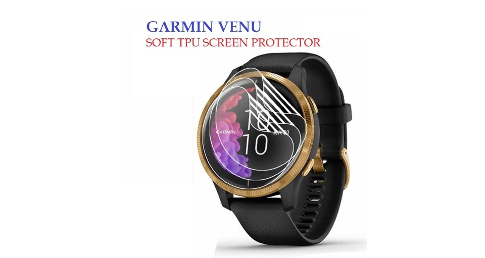 Custodia Protettiva Morbida TPU Per Garmin Vivoactive 4 - RuenTech (Nero), Cover Ultrasottile Per Schermo