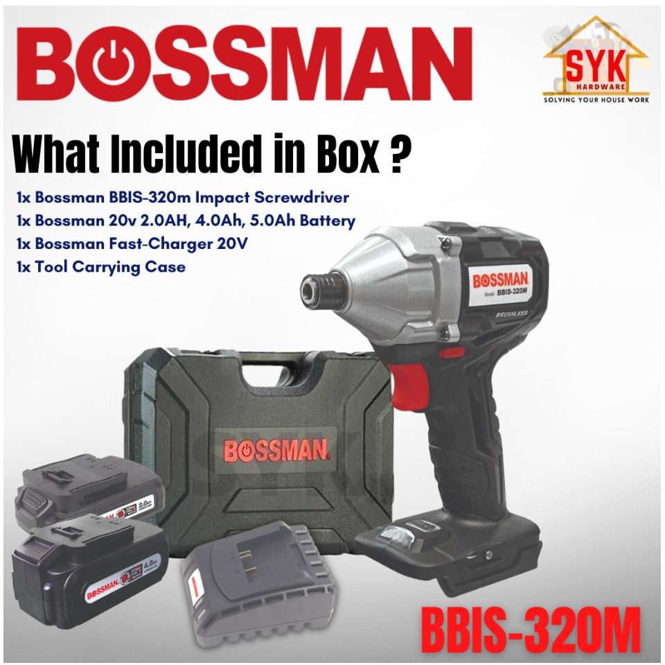 SYK BOSSMAN BBIS 320M 20V Cordless Brushless Impact Screwdriver