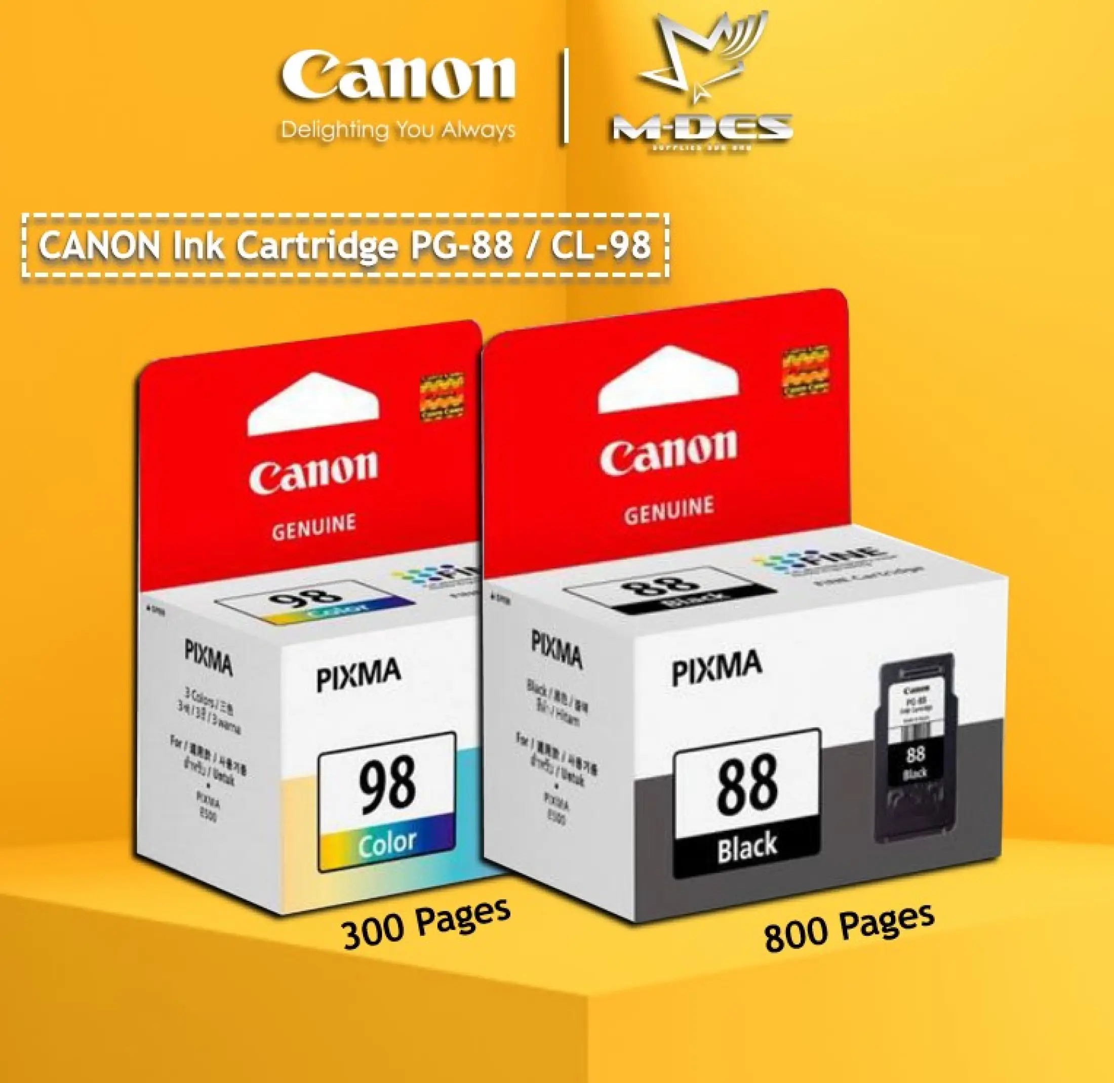 Canon Pg 88 21ml Cl 98 15ml Black Color Original Ink Cartridge For Canon E510 Pg88 Cl98 Lazada