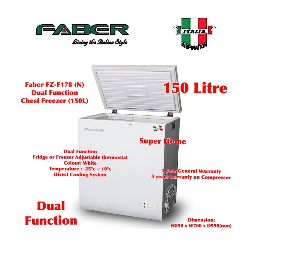 faber chest freezer fz f178 n