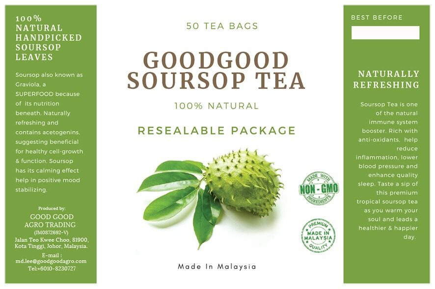 Soursop Leaf Tea 50 Bags 红毛榴莲叶茶 50茶袋 Teh Daun Sirsak 50tea