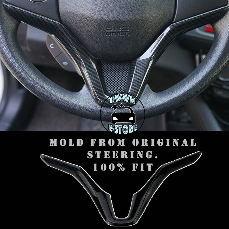 For Honda CRV CR-V 2017-2019 ABS Black titanium Inner Steering wheel cover trim
