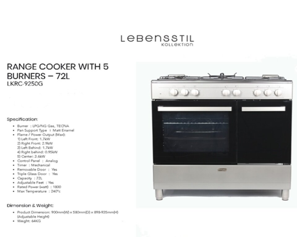 lebensstil range cooker review