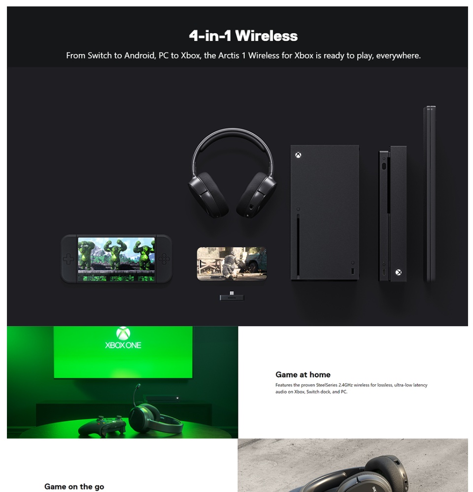 SteelSeries Arctis Wireless for Xbox Gaming Headset 4-in-1