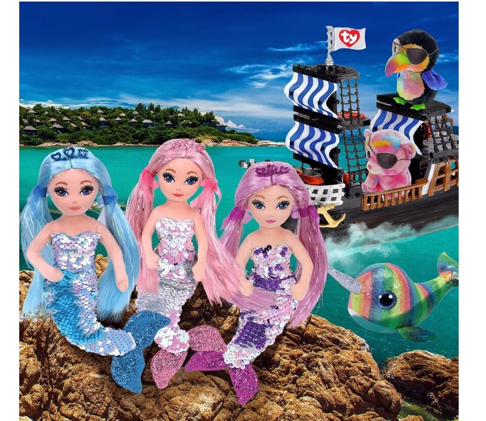 Ty Ty02100 Cora Pink Sequin Mermaid 25cm for sale online 
