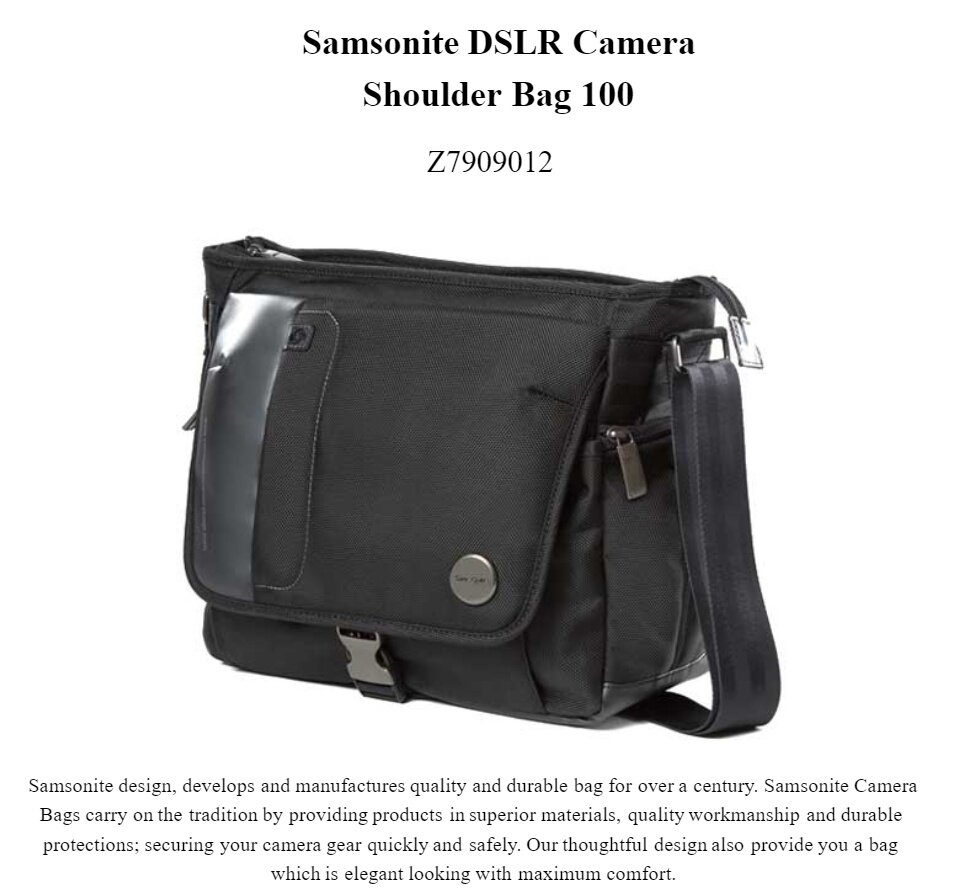 samsonite dslr camera bag