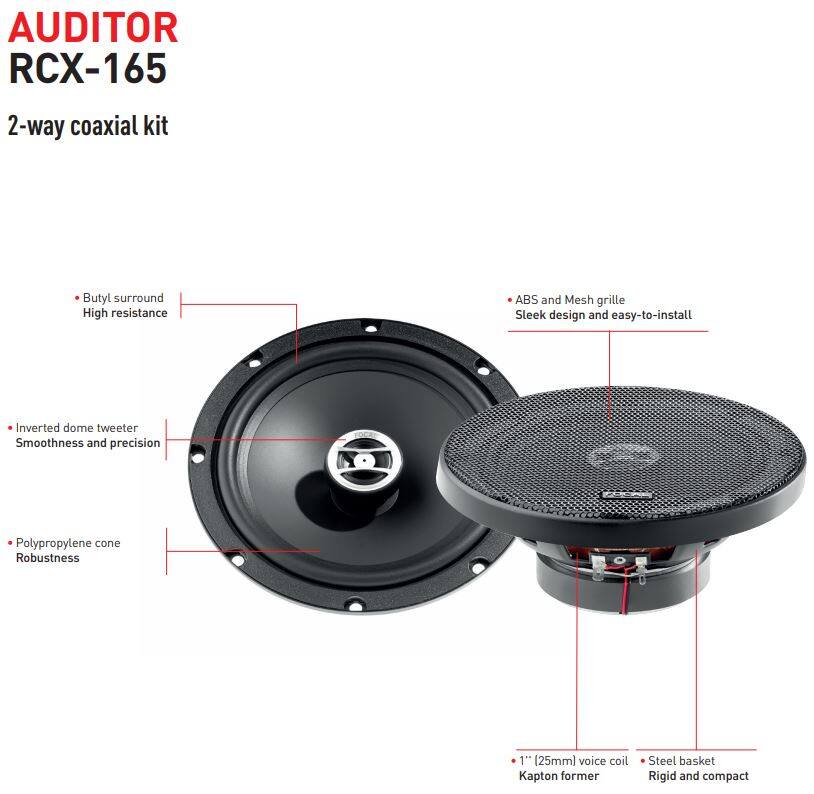 16.5 cm car speakers auditor RCX-165 6.5 Focal 