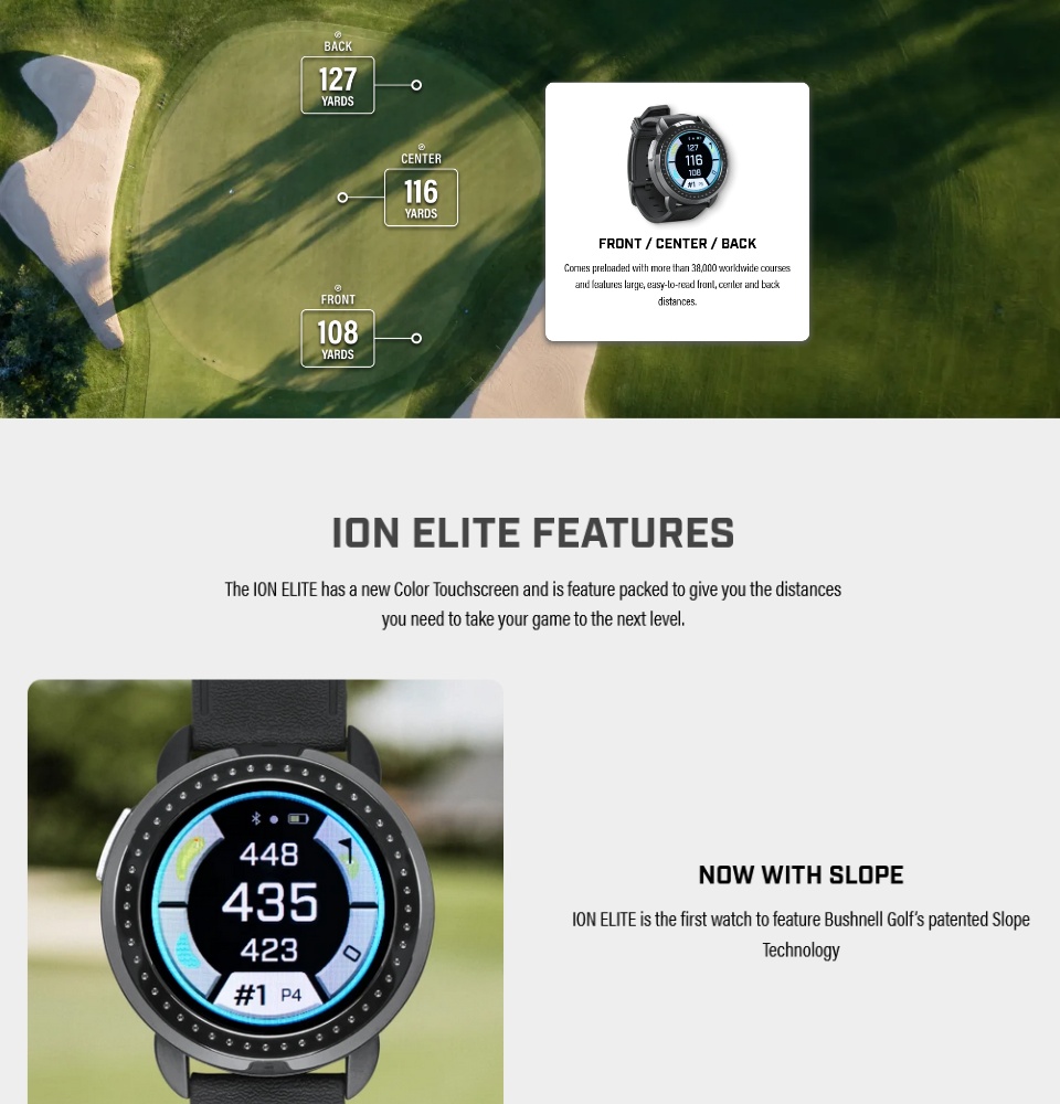 Bushnell Ion Elite Golf Watch With Slope Bushnell ION Elite GPS
