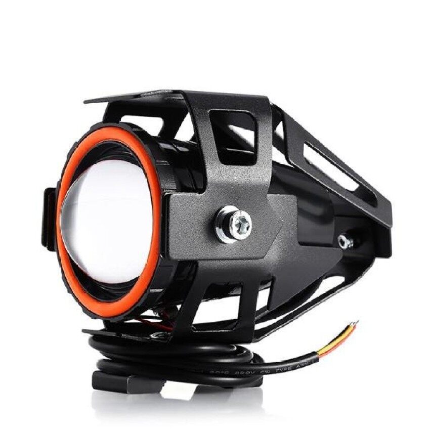 Faflbhj 125 W 12 V 3000LM U7 LED Lampu Kabut Mengubah Eagle Eye Motorcycleheadlight Hitam Lampu Merah