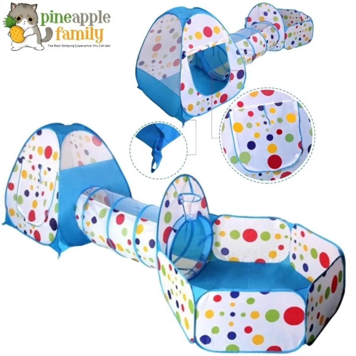 adventure tent set with crawl tunnel